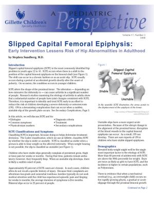 Slipped Capital Femoral Epiphysis (SCFE) Is the Most Commonly Identified Hip Problem in Youth Ages 12 to 16