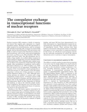 The Coregulator Exchange in Transcriptional Functions of Nuclear Receptors