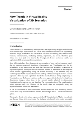 New Trends in Virtual Reality Visualization of 3D Scenarios