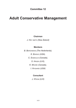 Adult Conservative Management