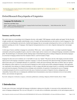 Oxford Research Encyclopedia of Linguistics 4/11/18, 12�56 PM