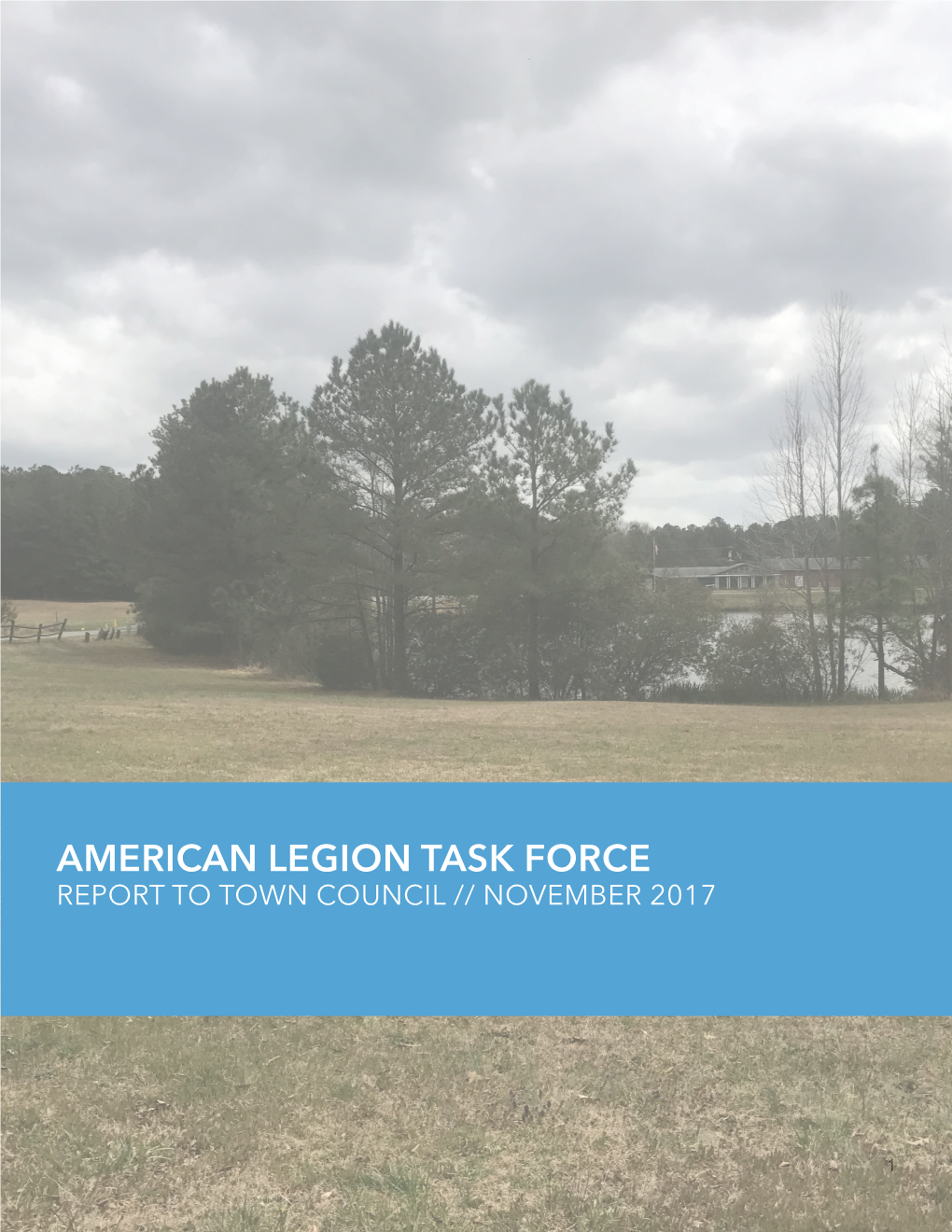 American Legion Task Force Report to Town Council // November 2017