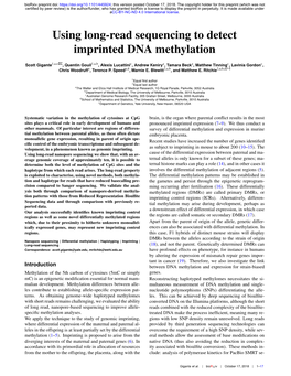 Using Long-Read Sequencing to Detect Imprinted DNA Methylation