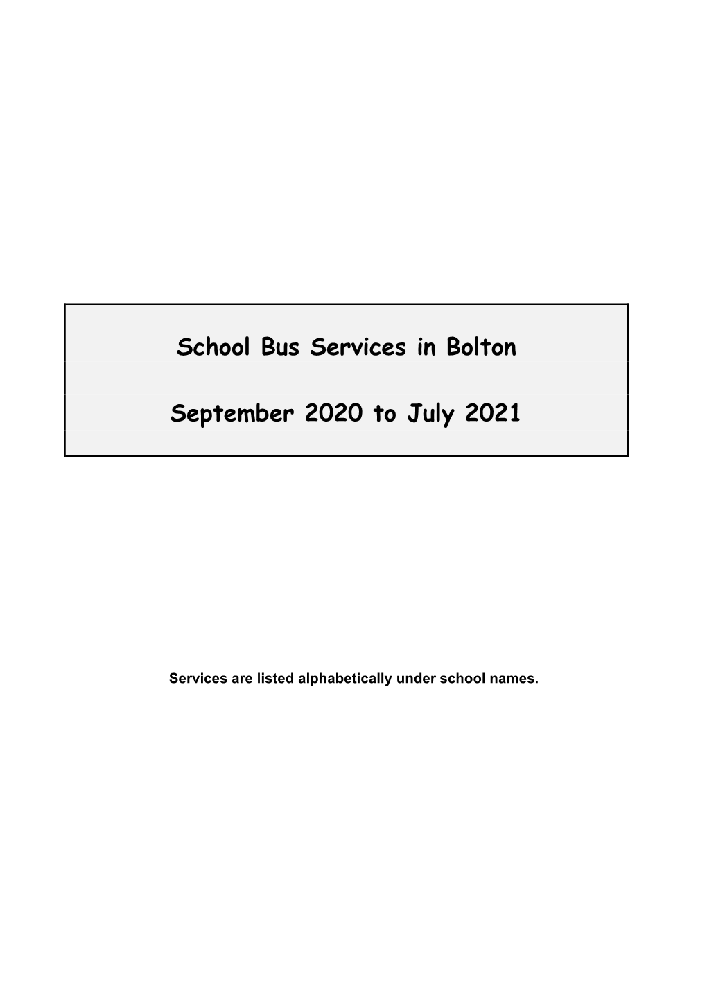 School Bus Services in the Oldham Area