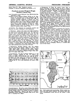 Amphibia: Sauentia: Hylidae Pseudacris Streckeri I