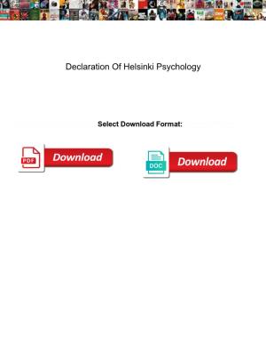 Declaration of Helsinki Psychology