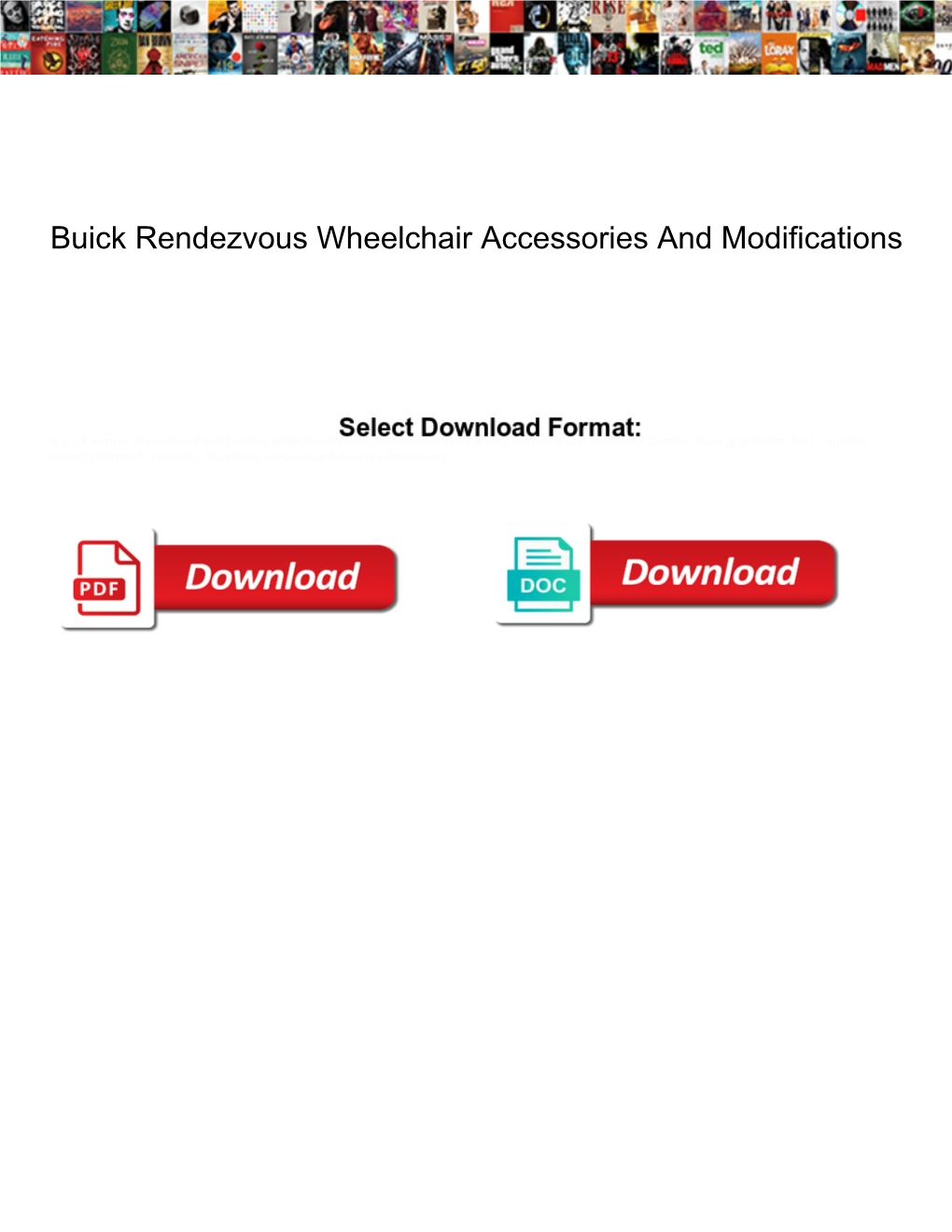 Buick Rendezvous Wheelchair Accessories and Modifications