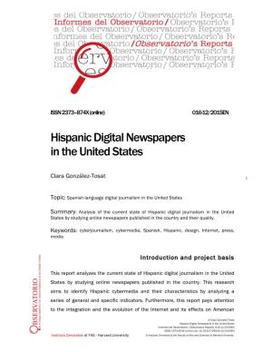 Hispanic Digital Newspapers in the United States