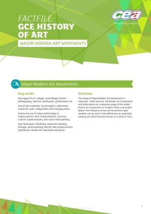 Gce History of Art Major Modern Art Movements