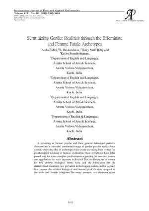 Scrutinizing Gender Realities Through the Effeminate and Femme Fatale Archetypes 1Arsha Subbi, 2K