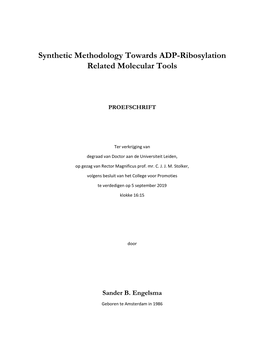 Synthetic Methodology Towards ADP-Ribosylation Related Molecular Tools