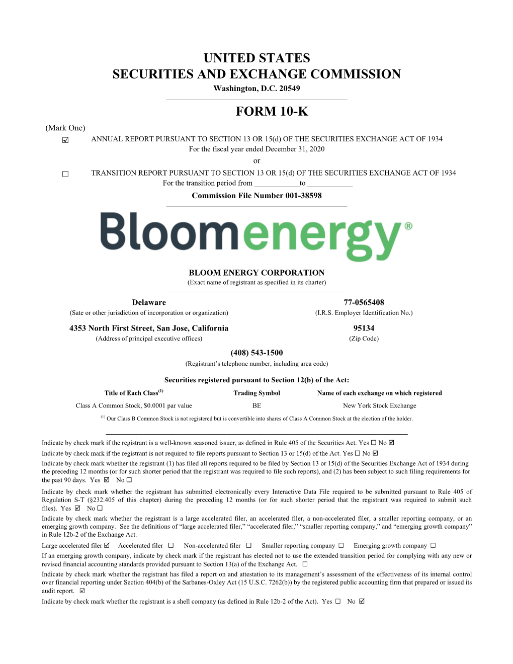 P50496 Bloom Energy Corporation 10K 2021 V1