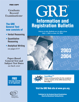 Information and Registration Bulletin