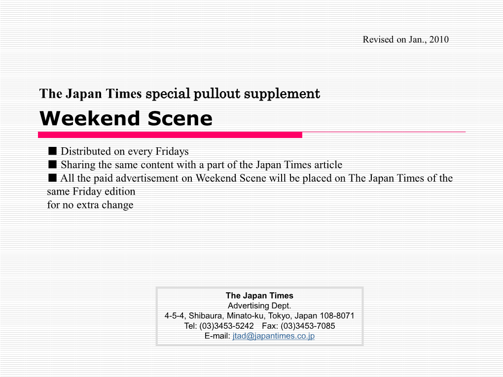 Weekend Scene Ad Rates