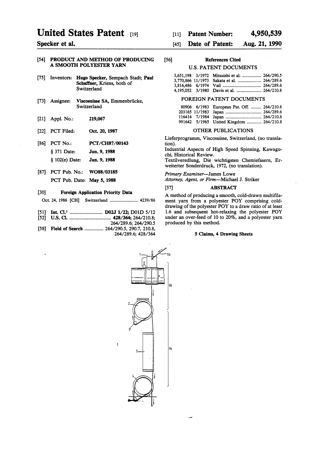 United States Patent [19] [11] Patent Number: 4,950,539