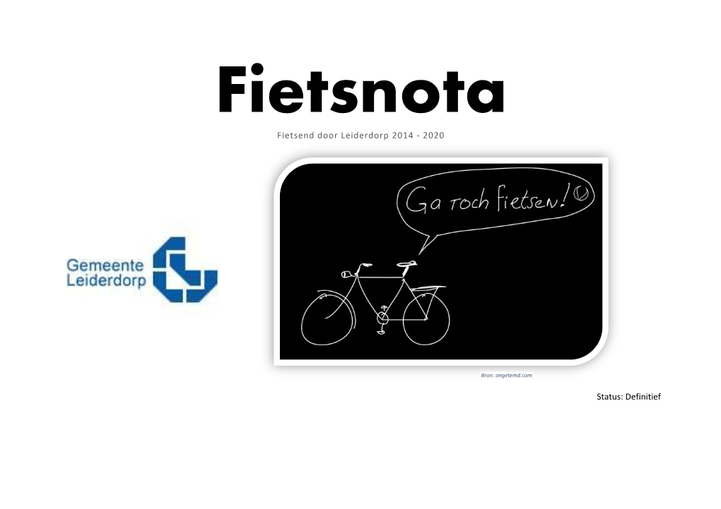 Fietsnota 2014-2020 Gemeente Leiderdorp En Fietsbalans-2