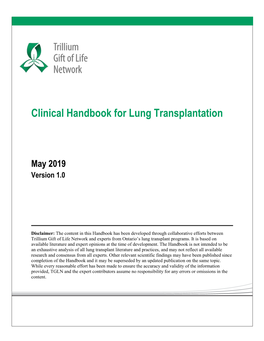 Clinical Handbook for Lung Transplantation