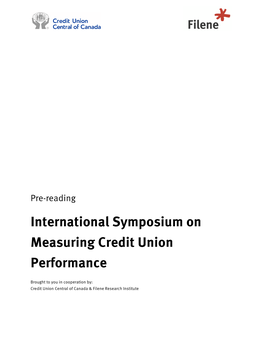 International Symposium on Measuring Credit Union Performance