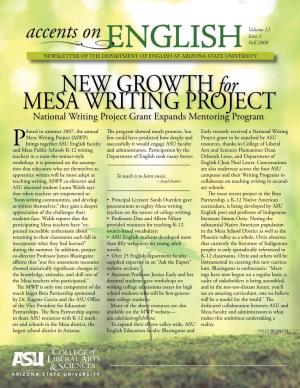 NEW Growthfor MESA WRITING PROJECT