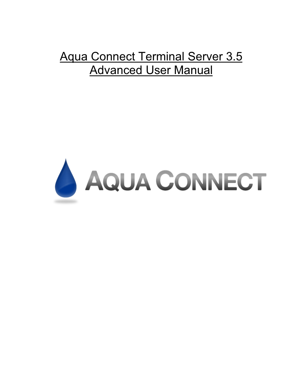 Aqua Connect Terminal Server 3.5 Advanced User Manual