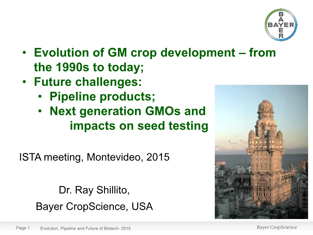 Bayer Cropscience Overall Communications Goals