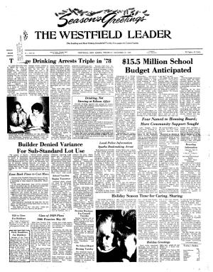 THE WESTFIELD LEADER the Leading and Most Widely Circulated Weekly Xeuspaper in Union County