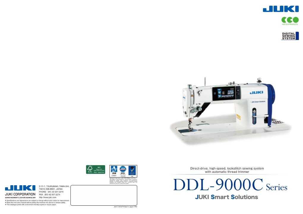 Direct-Drive, High-Speed, Lockstitch Sewing System with Automatic Thread Trimmer