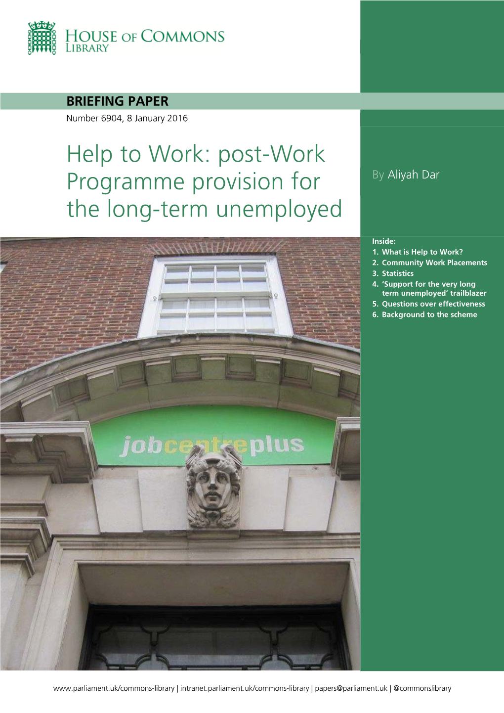 Help to Work: Post-Work Programme Provision for the Long-Term Unemployed