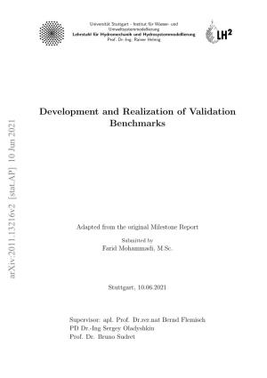 Development and Realization of Validation Benchmarks Arxiv