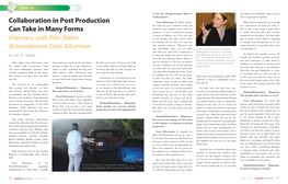 Collaboration in Post Production Can Take in Many Forms Interview With