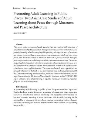 Two Asian Case Studies of Adult Learning About Peace Through Museums and Peace Architecture
