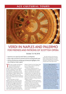 VERDI in NAPLES and PALERMO for FRIENDS and PATRONS of SCOTTISH OPERA October 12–18, 2018