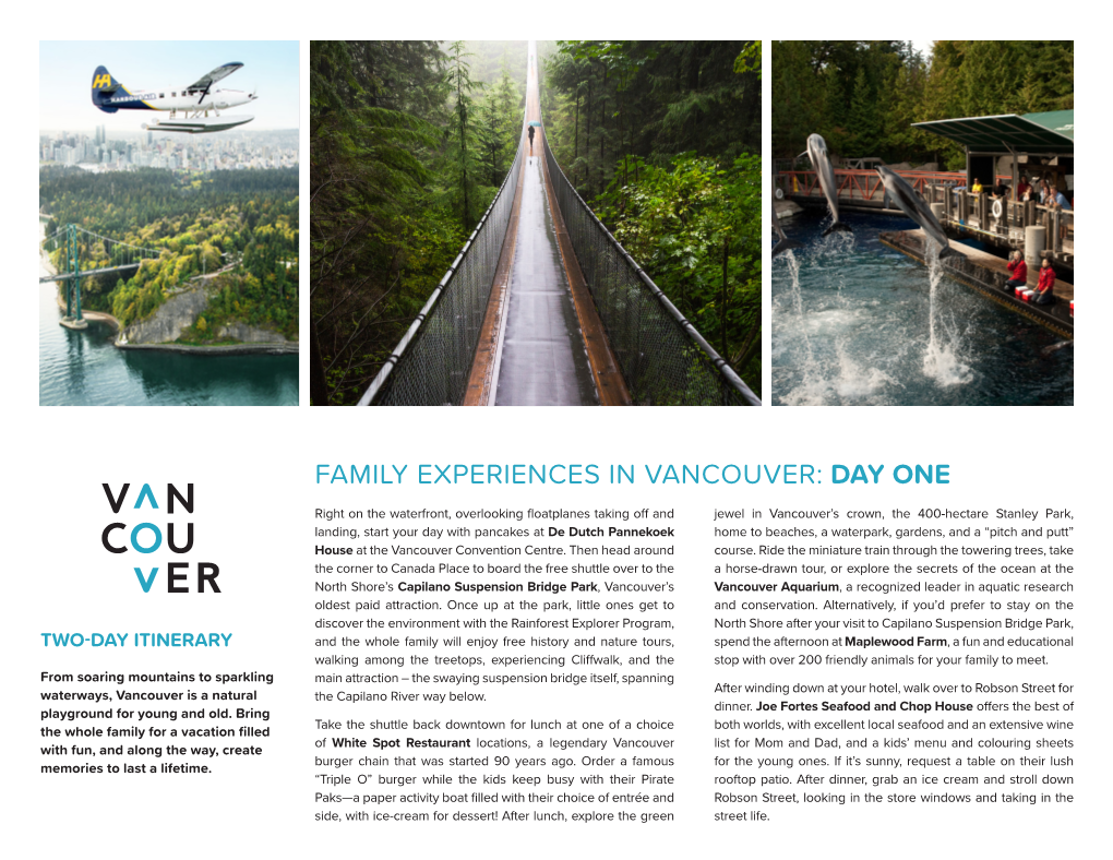 Family Experiences in Vancouver: Day One