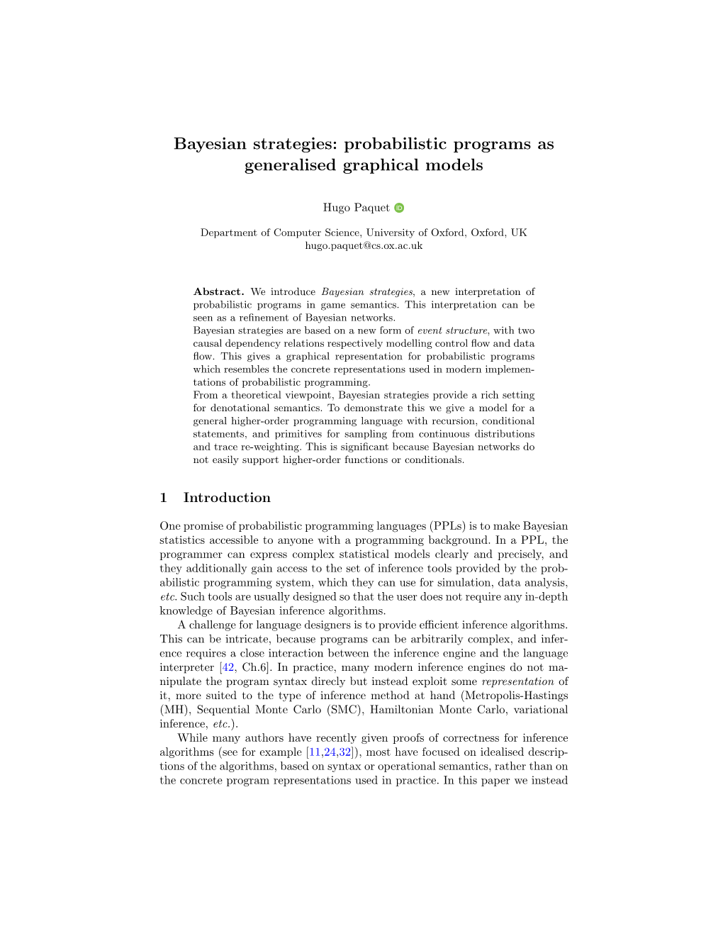 Probabilistic Programs As Generalised Graphical Models