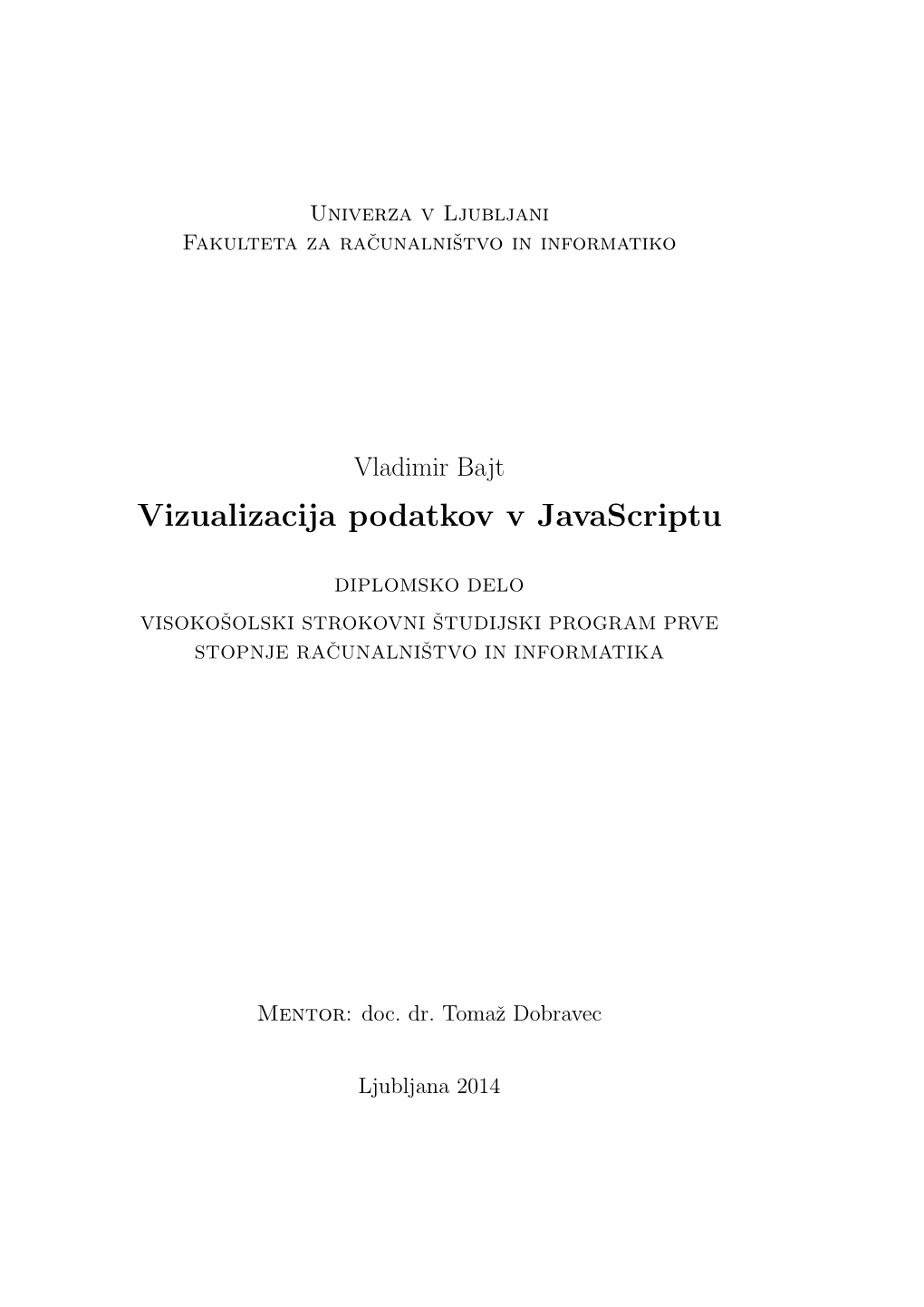 Vizualizacija Podatkov V Javascriptu