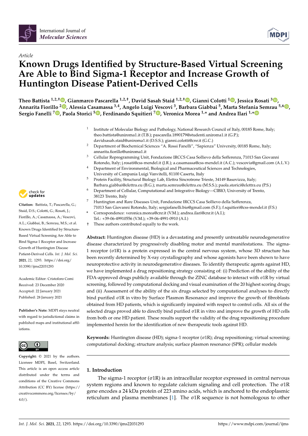 Known Drugs Identified by Structure-Based Virtual Screening