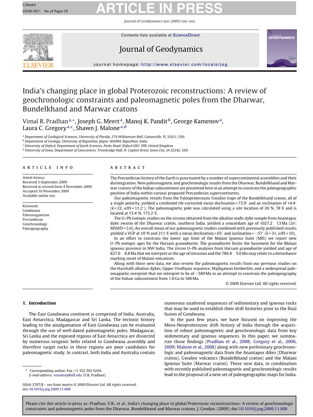 India's Changing Place in Global Proterozoic