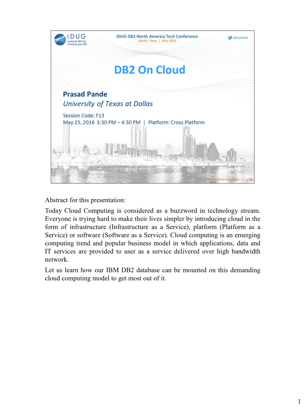 DB2 on Cloud