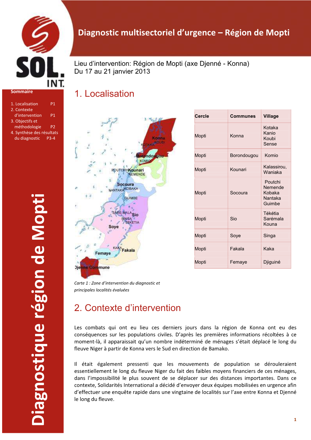 Diagnostique Région De Mopti