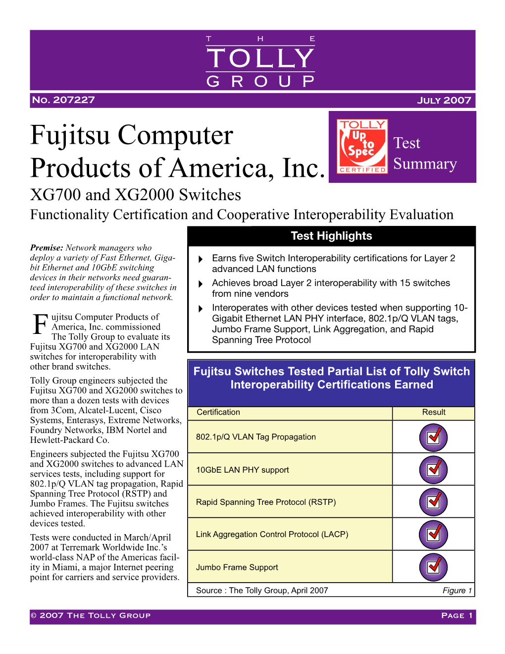 Fujitsu Computer Products of America, Inc. XG700 and XG2000