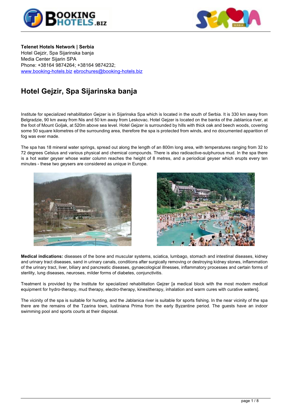 Pl Ebrochures 299 | Hotel Gejzir, Spa Sijarinska Banja