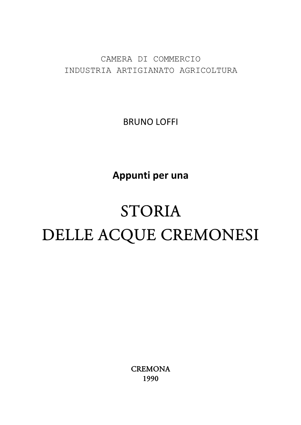 Storia Delle Acque Cremonesi