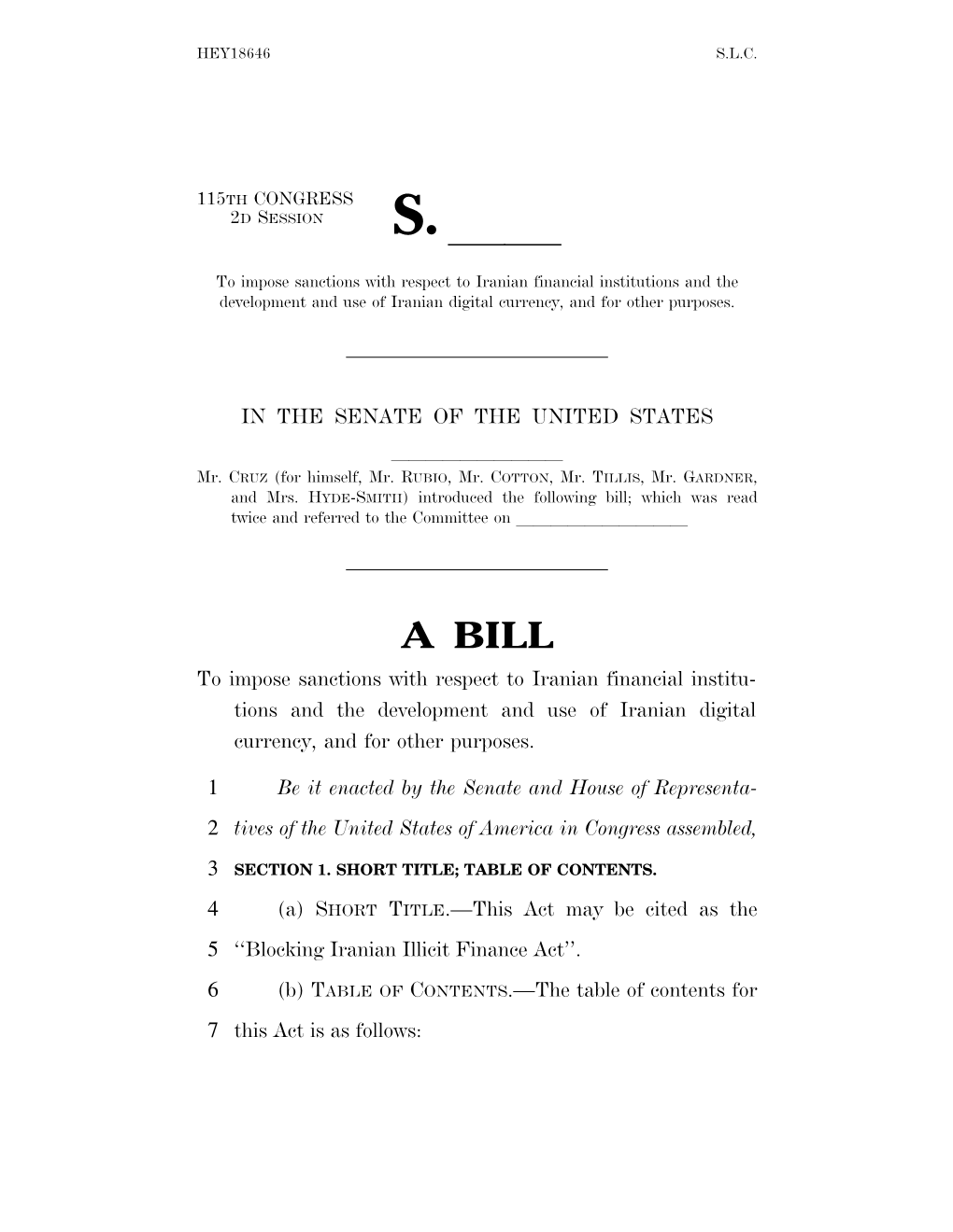 A BILL to Impose Sanctions with Respect to Iranian Financial Institu- Tions and the Development and Use of Iranian Digital Currency, and for Other Purposes