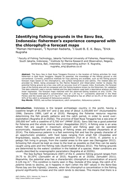 Identifying Fishing Grounds in the Savu Sea, Indonesia: Fishermen's
