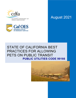 State of California Best Practices for Allowing Pets on Public Transit Public Utilities Code 99166