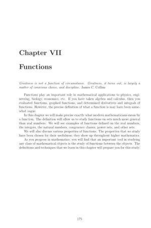 Chapter VII Functions