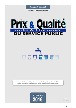 Rapport Sur Le Prix Et La Qualité Du Service