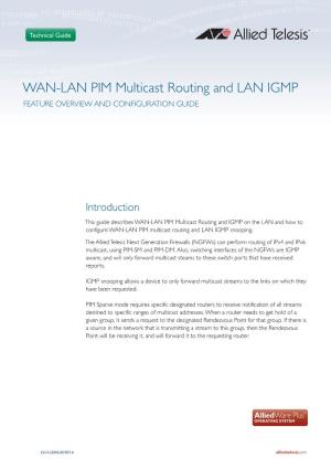 WAN-LAN PIM Multicast Routing and LAN IGMP FEATURE OVERVIEW and CONFIGURATION GUIDE