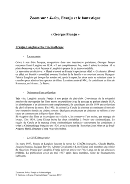 Zoom Franju Judex Et Le Fantastique Pdf