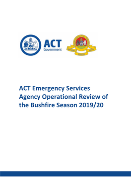 ACT Emergency Services Agency Operational Review of the Bushfire Season 2019/20